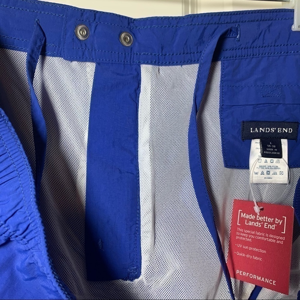 New! Lands’ End Performance blue shorts with lining large - Picture 5 of 8